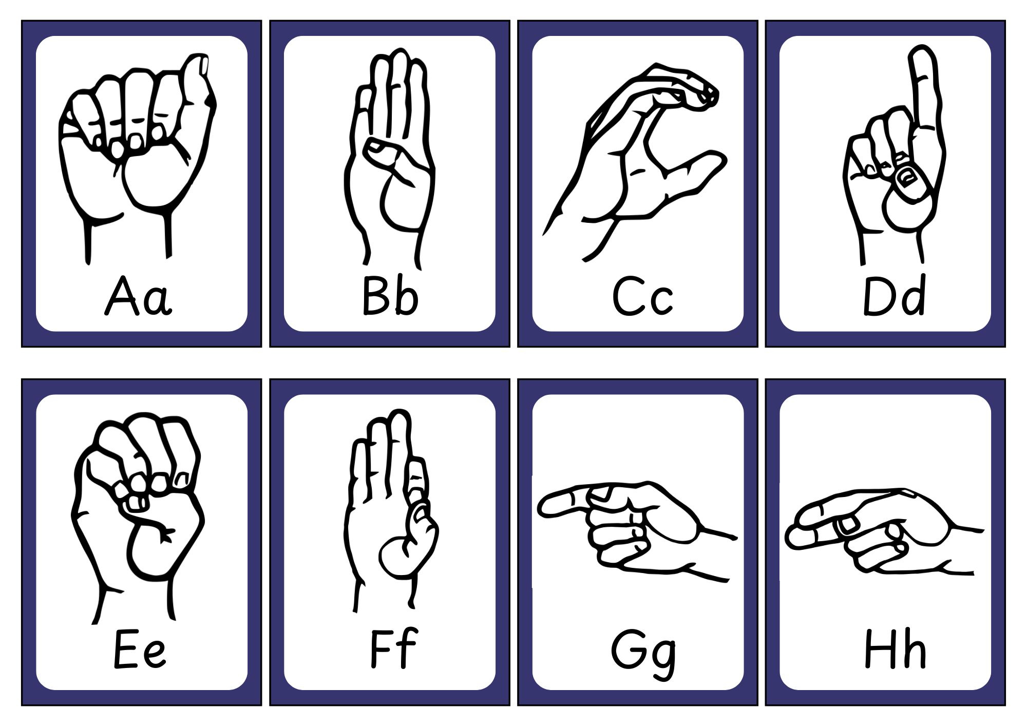 Asl Sign Language Flashcards - Free Printables - Teach Prints pertaining to ASL Alphabet Printable Free
