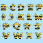 Bee Alphabet Vector Art, Icons, And Graphics For Free Download With Printable Bee Alphabet Letters