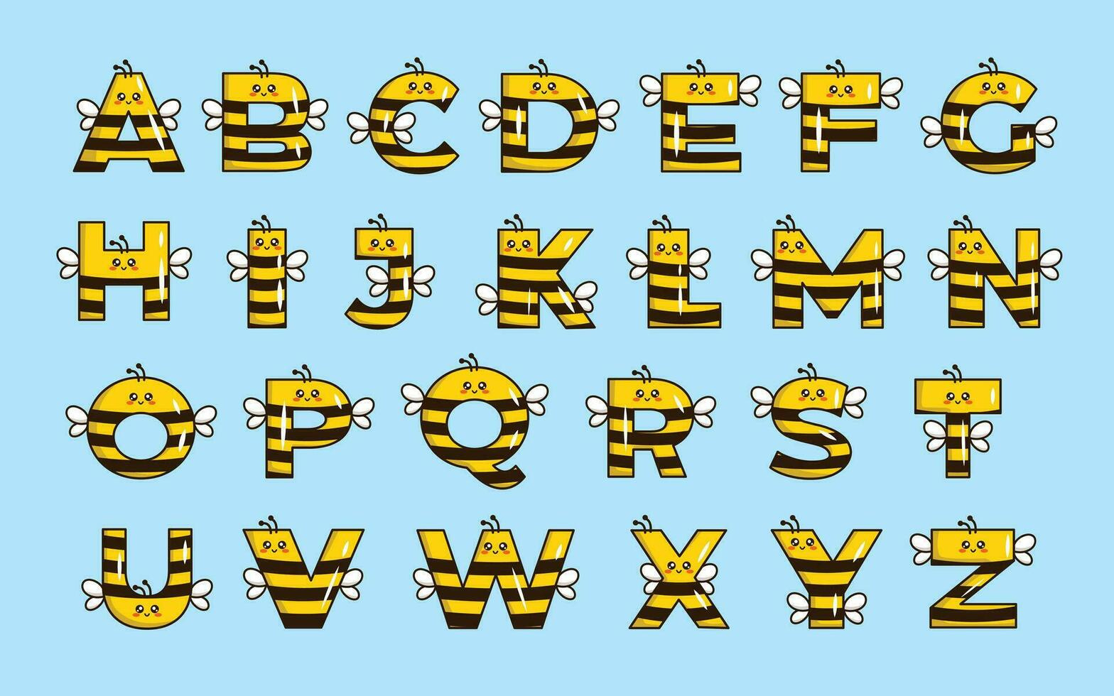 Bee Alphabet Vector Art, Icons, And Graphics For Free Download with Printable Bee Alphabet Letters