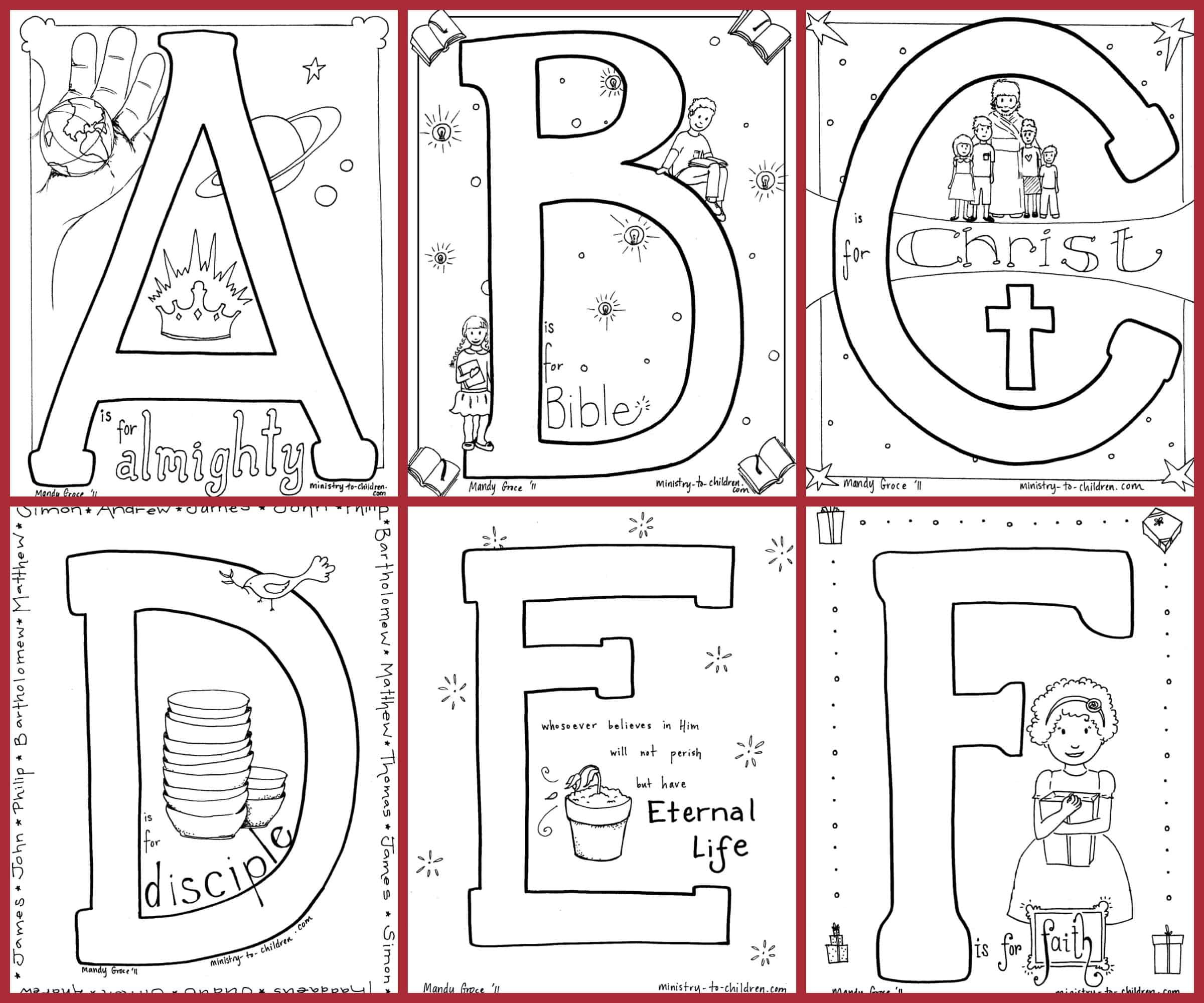 Bible Alphabet Coloring Pages - 100% Free in Bible Alphabet A to Z Printable