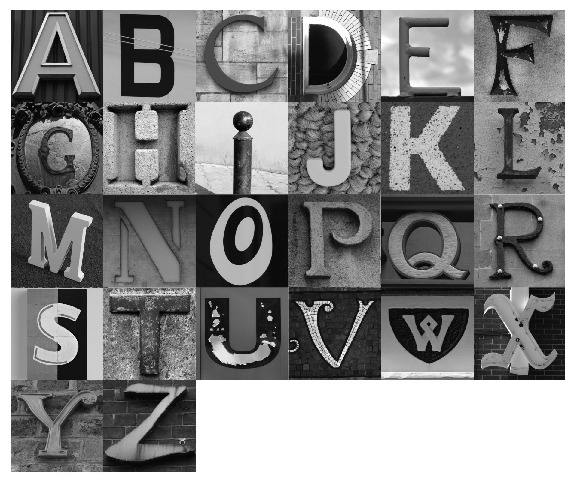 Black And White Letter Photography - 10 Free Pdf Printables in Free Printable Alphabet Photography Letters