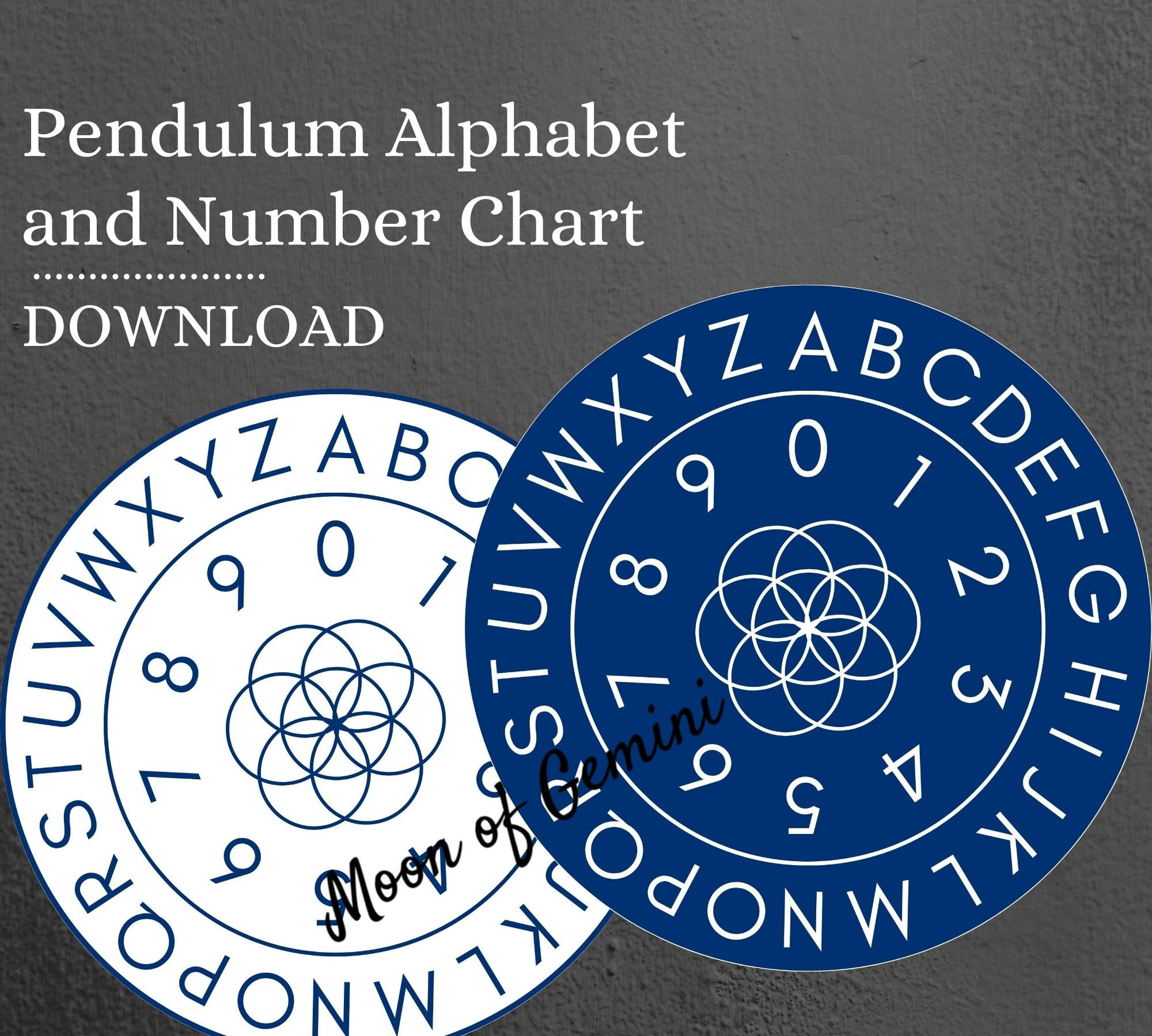 Blue Alphabet Pendulum Chart Digital Download - Etsy within Printable Alphabet Pendulum Chart