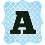 Blue And Black Printable Letters For Banners   Swanky Design Co. Pertaining To Alphabet Banner Letters Free Printable