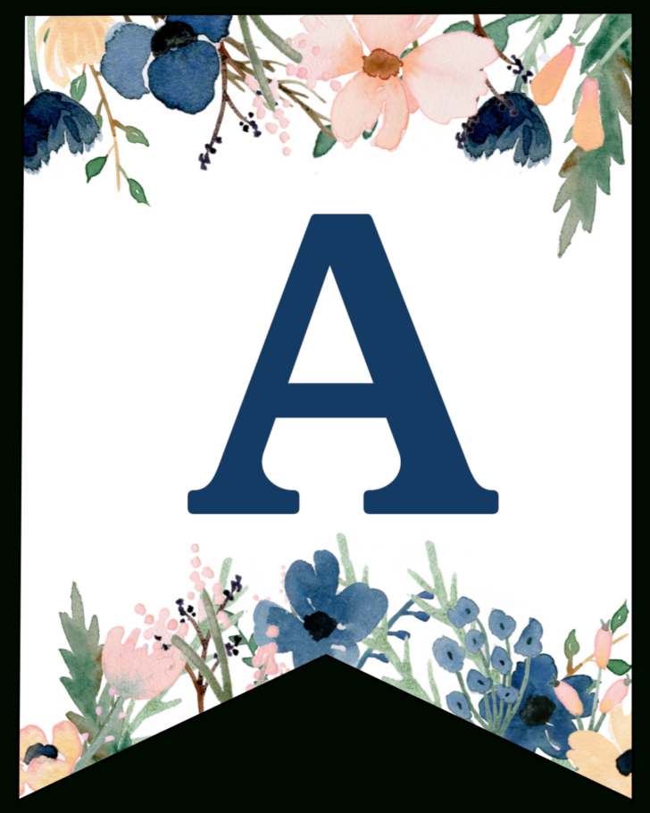 Alphabet Free Printable Banner Letters Blue