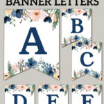 Blue & Pink Floral Banner Letters Free Printable   Paper Trail Design With Pinterest Free Printable Alphabet Letters