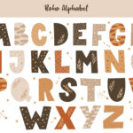 Boho Alphabet Letters, Printable Alphabet Clipart, (1255004) With Boho Alphabet Printable Free