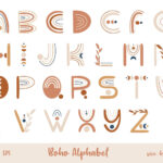 Boho Rainbow Alphabet Clipart, Printable Letter Set, Svg In Boho Alphabet Printable Free