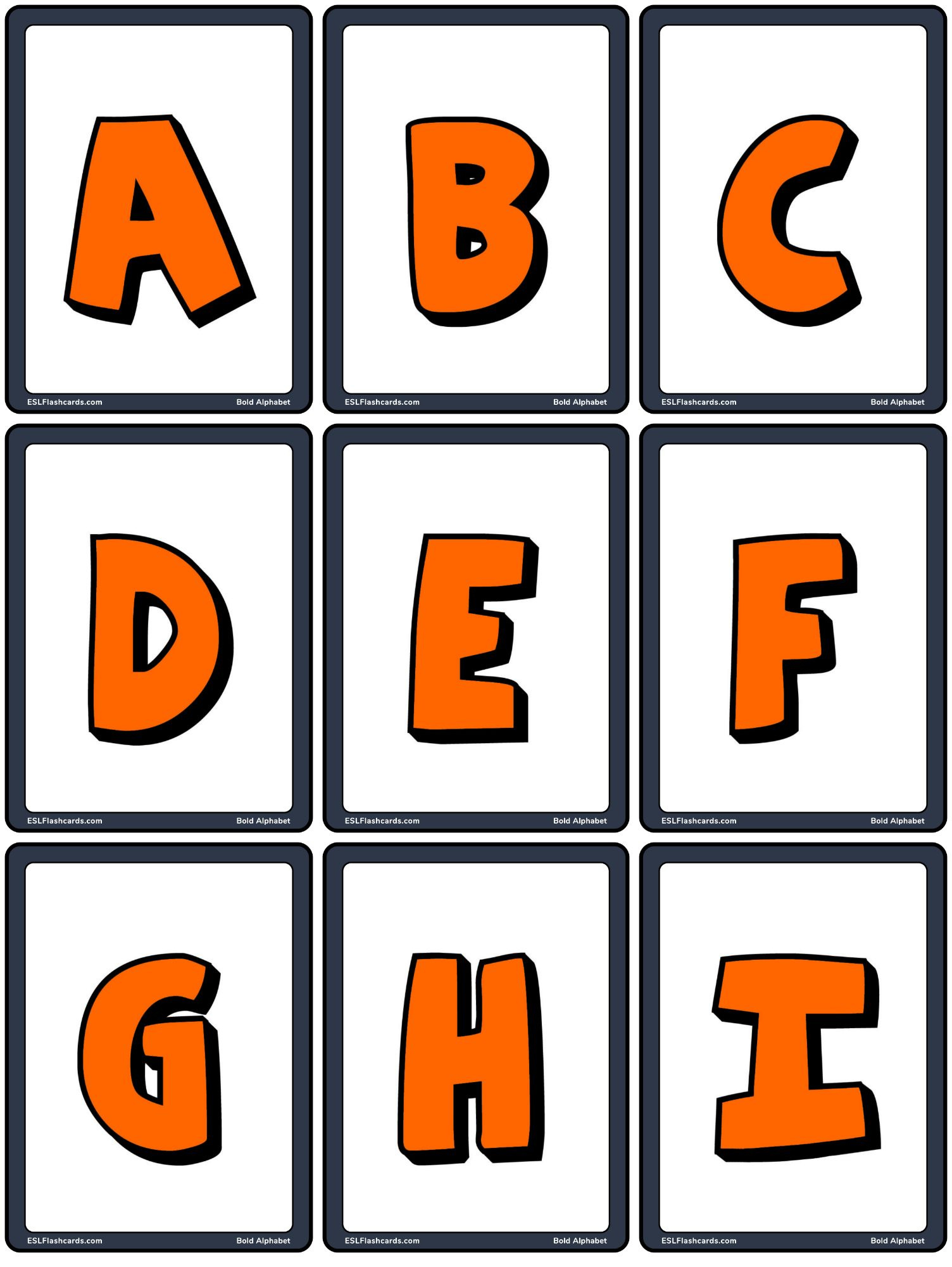 Bold Alphabet – Esl Flashcards regarding Free Printable Bold Alphabet Letters