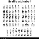 Braille Alphabet Punctuation And Numbers Black Vector Image Intended For Printable Braille Alphabet And Numbers