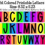 Bright Colored Printable Letters A Z   Etsy Regarding Printable Colored Letters Of The Alphabet