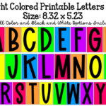 Bright Colored Printable Letters A Z   Etsy Within Printable Coloured Letters Of The Alphabet