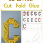 C Letter Papercraft, 3D Alphabet,Diy Pdf Template, Low Poly With Regard To 3D Alphabet Letters Printable