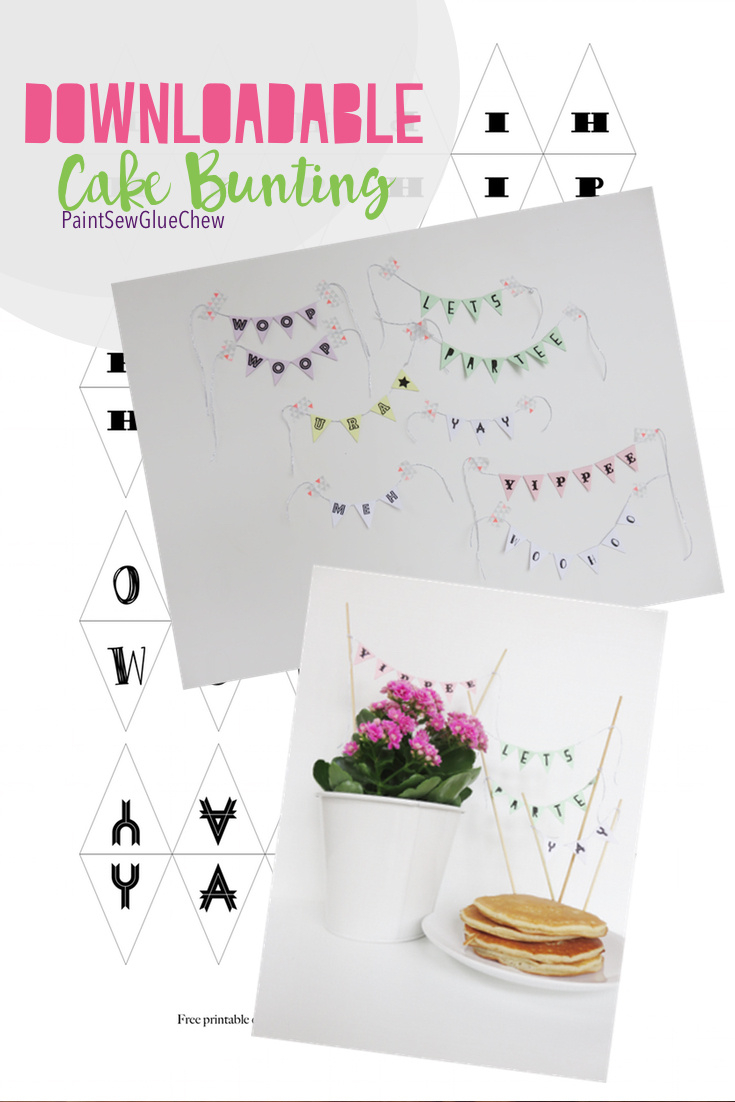 Cake Bunting Free Printable Download - Paintsewgluechew regarding Downloadable Free Printable Cake Bunting Alphabet