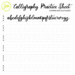 Calligraphy Practice Sheets Lowercase Alphabet Lettering Digital With Regard To Printable Calligraphy Alphabet Practice Sheets