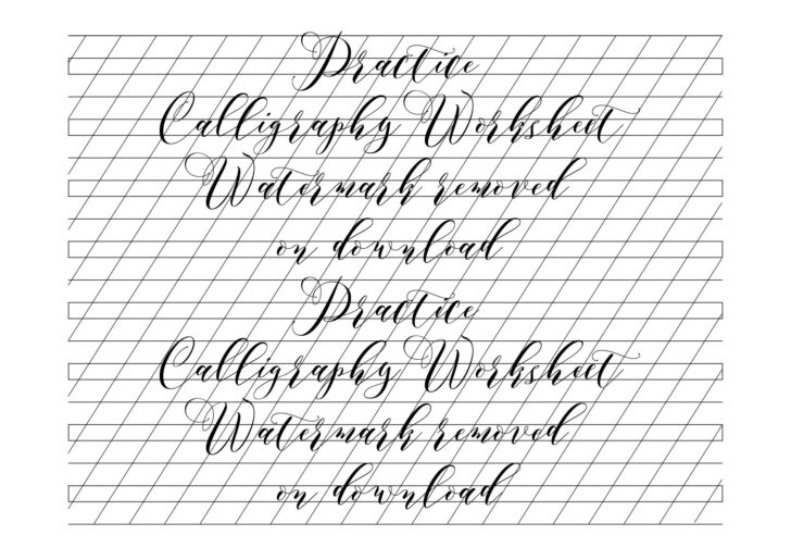 Printable Italic Calligraphy Alphabet