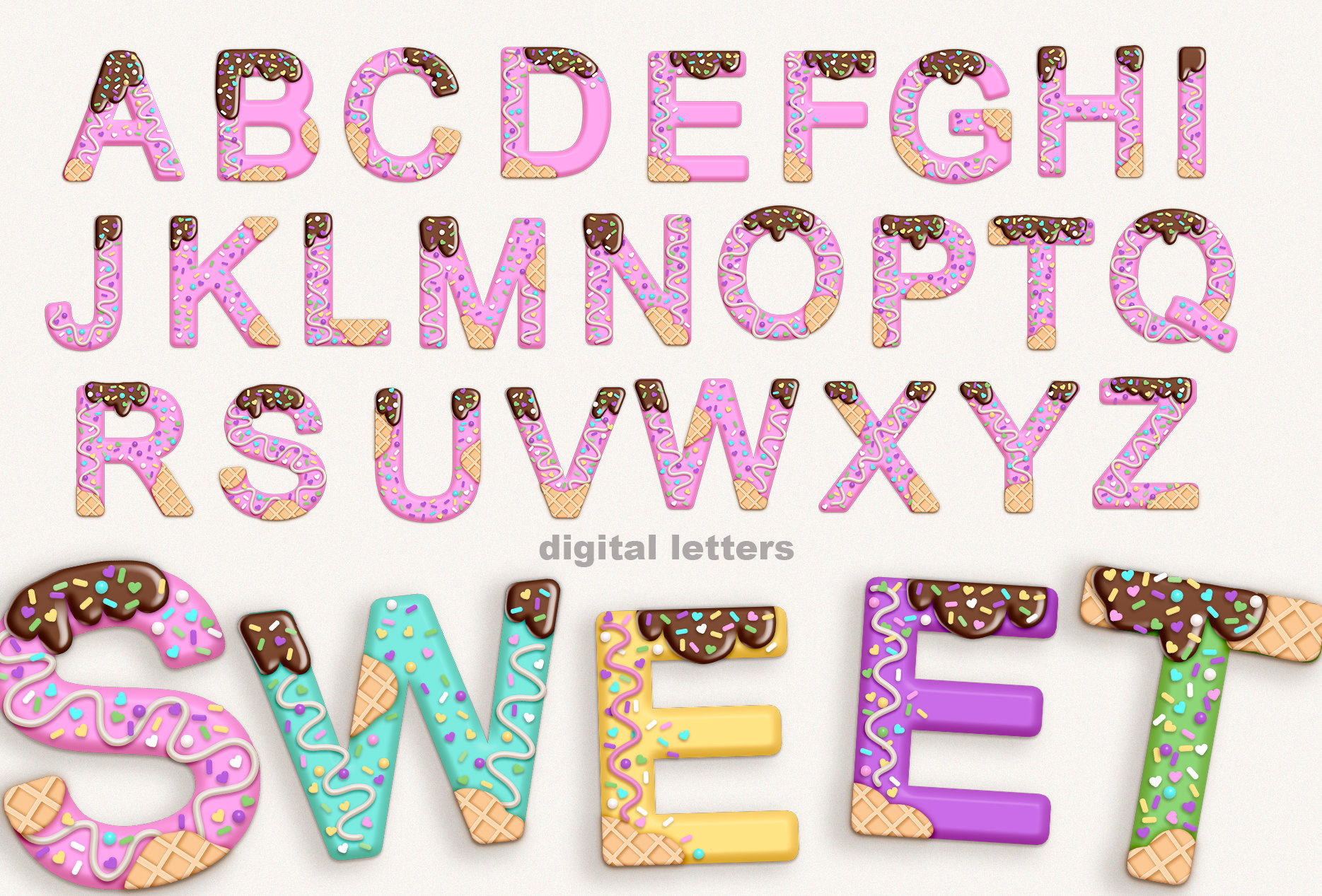 Candy Land Letters, Sprinkle Alphabet, 3D Letters, Donut Letters regarding Alphabet Candyland Letters Printable