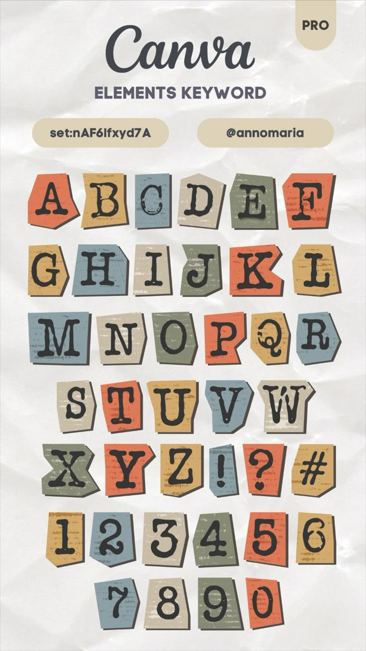 Canva Elements Keyword - Cut Out Collage Letters Unicorn Template within Printable Alphabet Letters Aesthetic