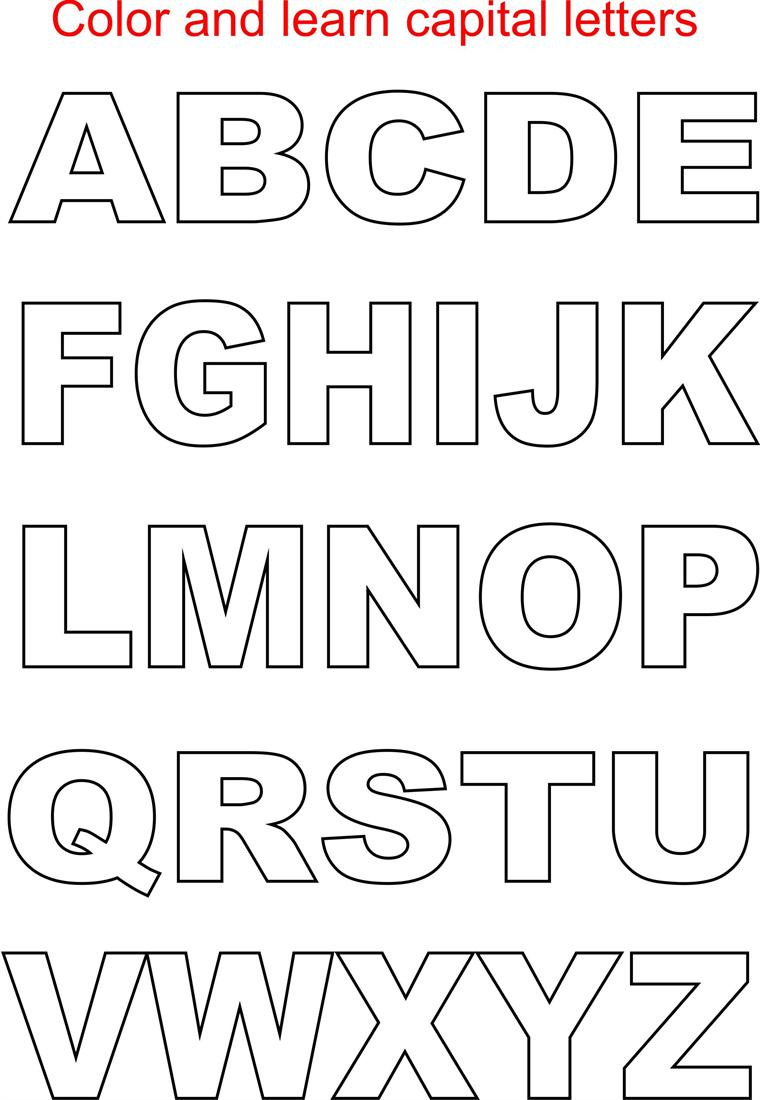 Capital Letters Coloring Printable Page For Kids regarding Alphabet Capital Letters Printable