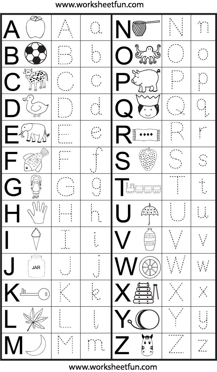 Capital &amp;amp; Small Letter Tracing Worksheet / Free Printable Worksheets in Printable Alphabet Big and Small Letters