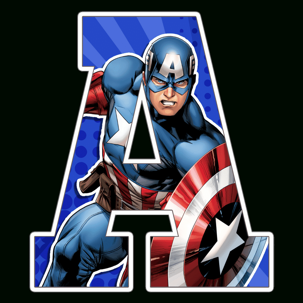 Captain America Alphabet Letters Png pertaining to Printable Captain America Alphabet Letters