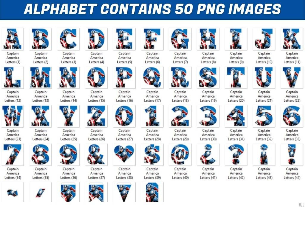 Captain America Alphabet Letters with Printable Captain America Alphabet Letters