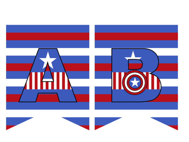Printable Captain America Alphabet Letters