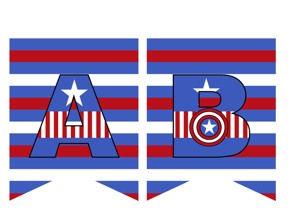 Captain America Banner - Magical Printable in Printable Captain America Alphabet Letters