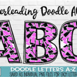 Cheer Pom Pom Doodle Letters | Sublimation Alpha Set With Pom Pom Alphabet Letters Printable