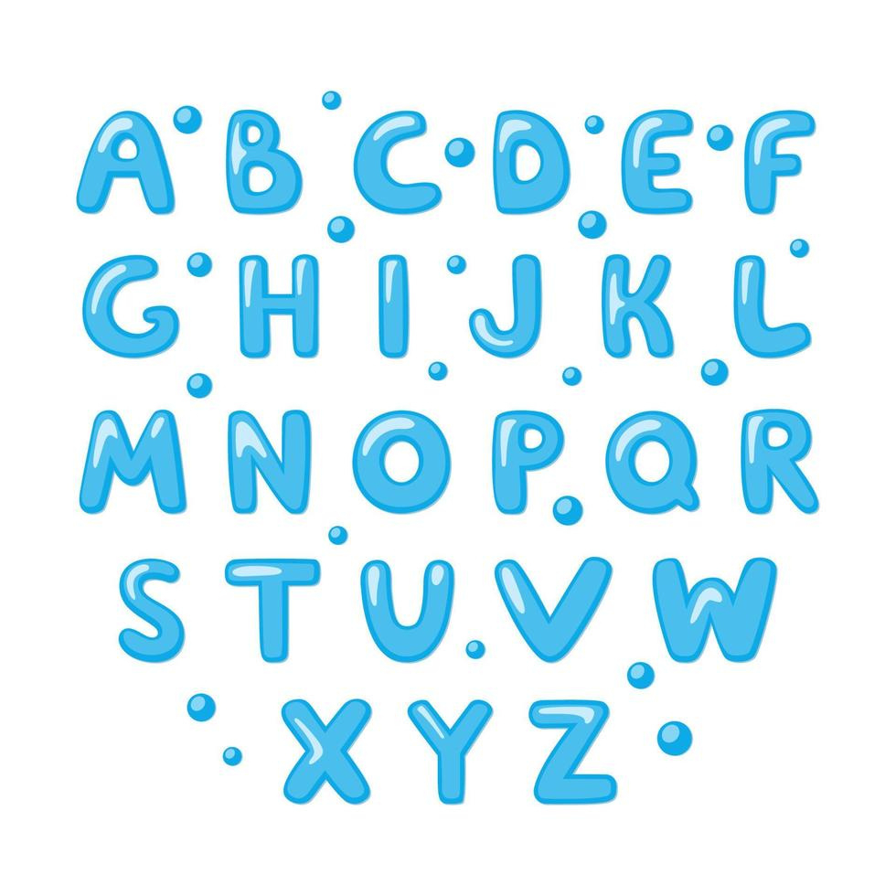 Childish Cute English Alphabet. Bold And Shiny Doodle Font in Bold Alphabet Letters Printable
