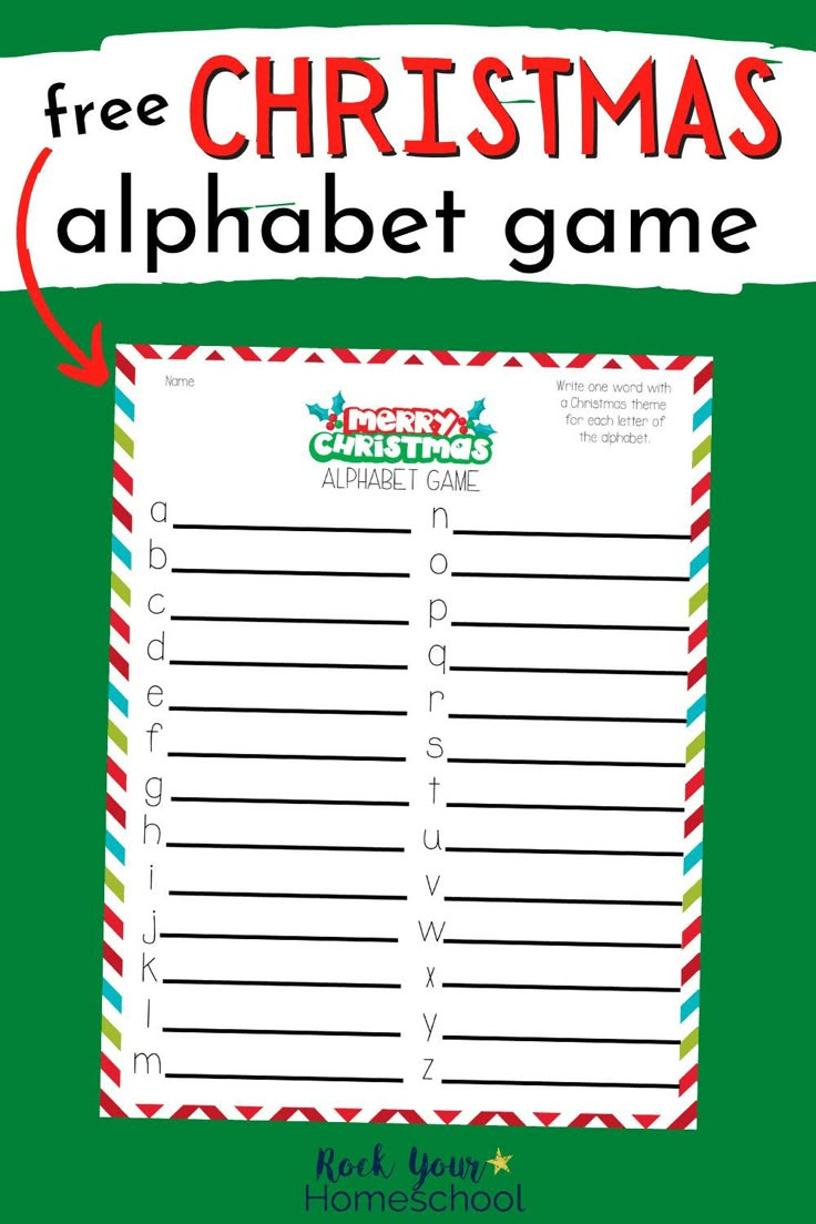 Christmas Alphabet Game For Easy Holiday Fun (Free Printable inside Free Printable Christmas Alphabet Game