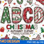 Christmas Alphabet Letters, Individual Christmas Alphabet Letters For Free Printable Christmas Alphabet