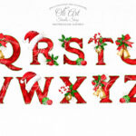 Christmas Alphabet. Sublimation Of The Alphabet. Letter Alphabet Regarding Christmas Alphabet Printable Letters