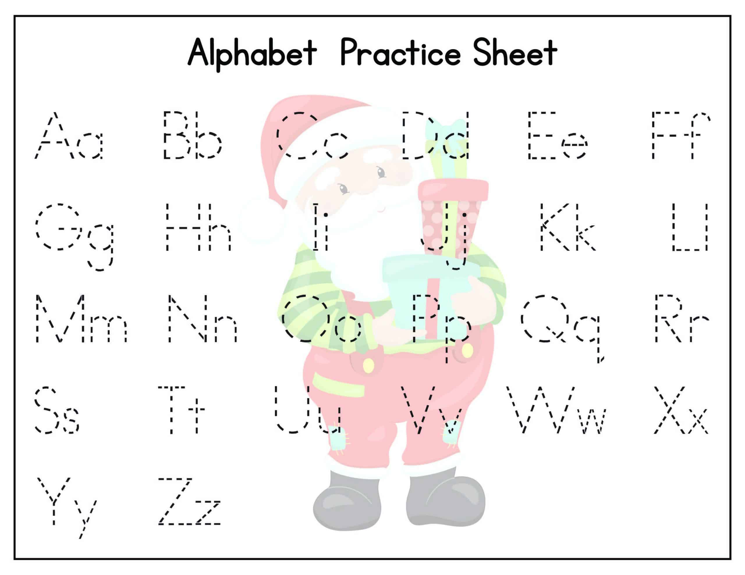 Christmas Alphabet Tracing Worksheets - Kids Activity Zone pertaining to Free Printable Christmas Alphabet Worksheets