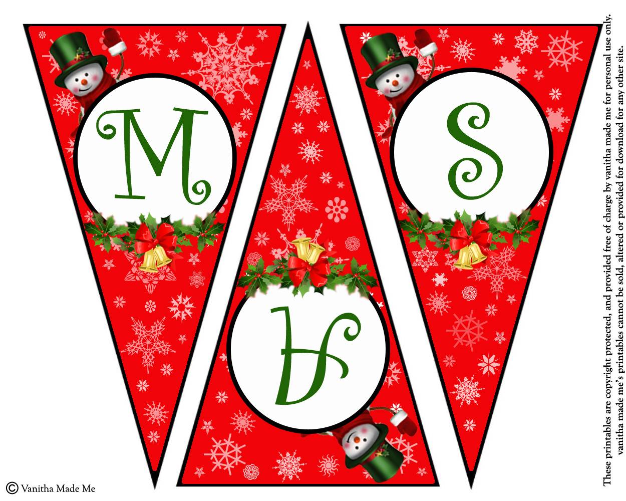 Christmas Decor | Vanitha Made Me pertaining to Banner Cut Out Christmas Alphabet Letters Printable