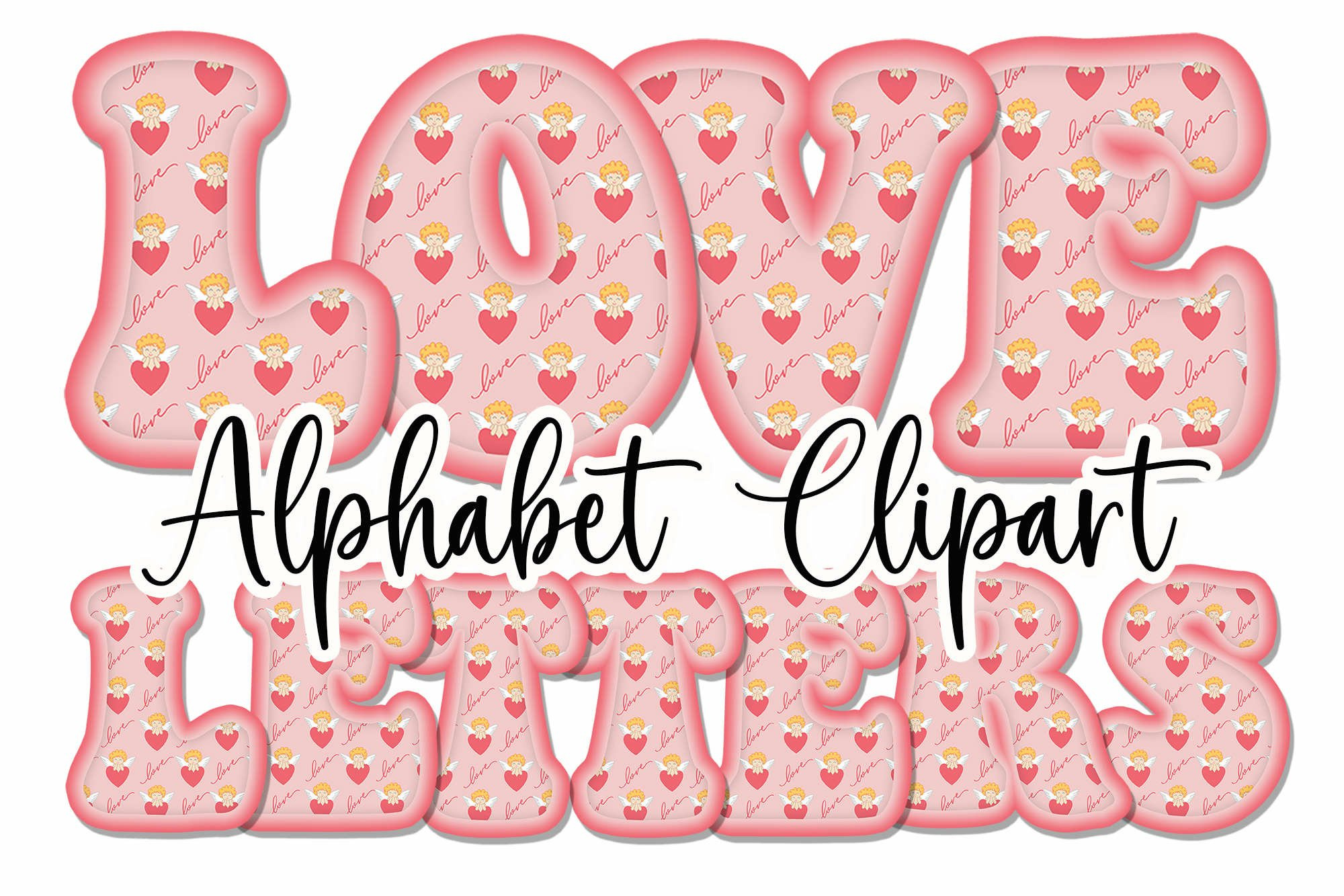 Christmas Sublimation Alphabet Clipart Huge Farmhouse Bundle pertaining to Colorful Printable Valentine Alphabet Letters