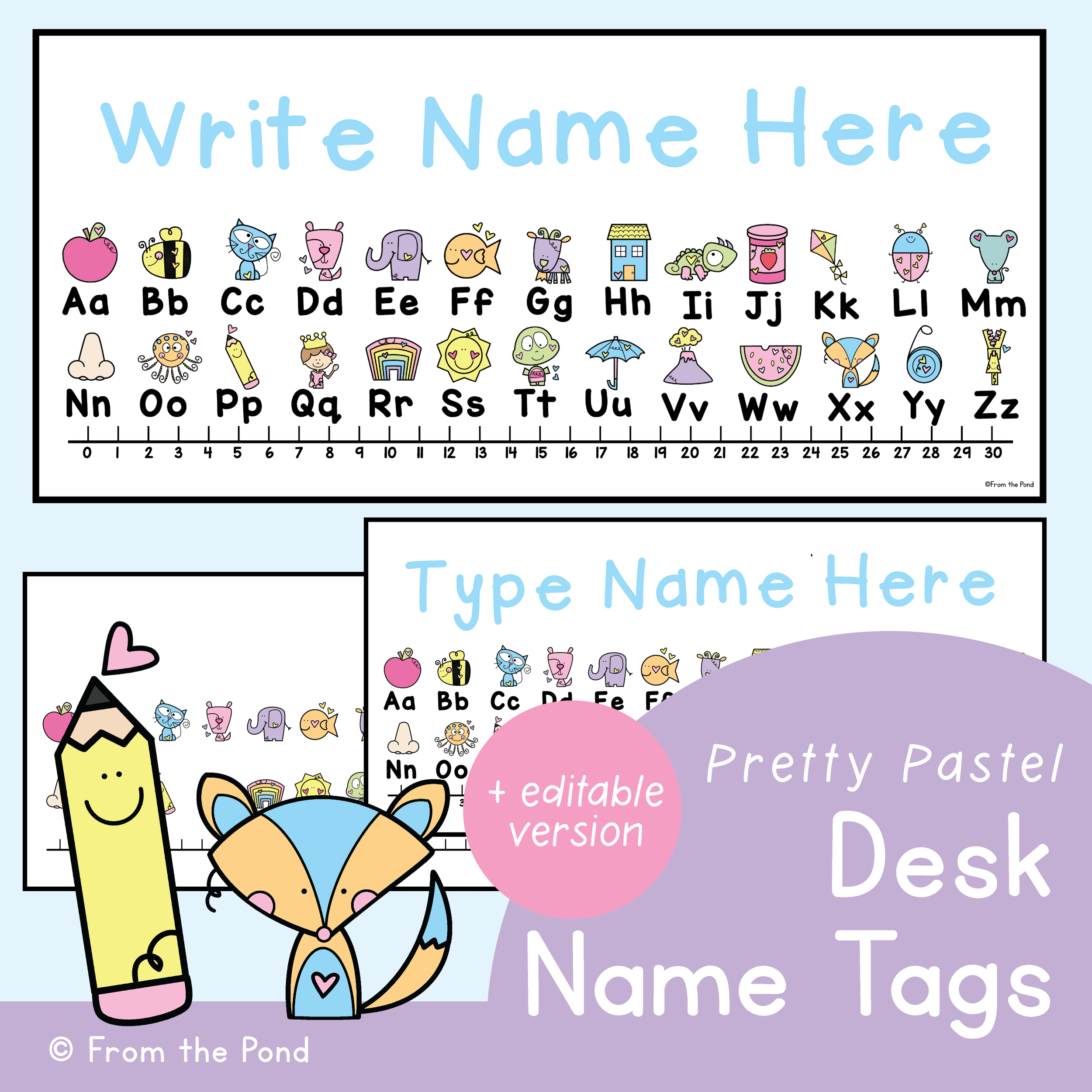 Classroom Labels To Organize Your Classroom Equipment. — From The Pond regarding Alphabet Name Plates Free Printable