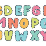 Colorful Doodle Alphabet Letters Set. Cartoon Cute Bubble Font For Inside Cute Alphabet Letters Printable