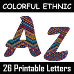 Colorful Ethnic Alphabet Letters | 26 Printable Digital Letters Intended For Individual Colorful Alphabet Letters Printable