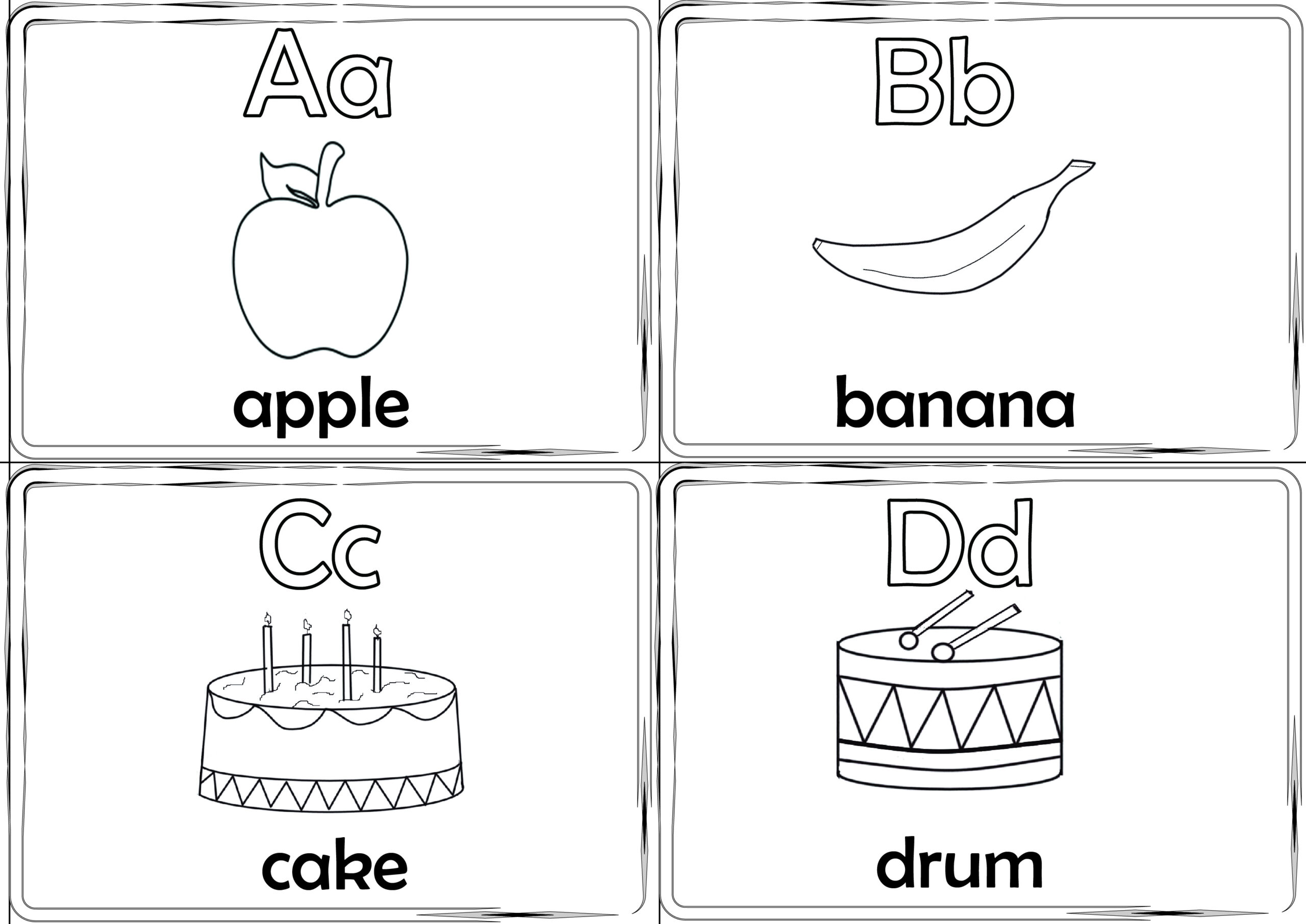 Coloring Alphabet Flashcards | Oer Commons throughout Alphabet Flash Cards Printable Black and White
