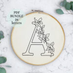 Complete Alphabet Embroidery, Pdf Pattern Letter Embroidery Design Within Stensil For Embroidery For Towels Printable With Alphabet