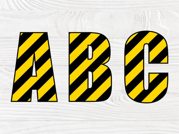 Printable Alphabet Construction Themed Letters