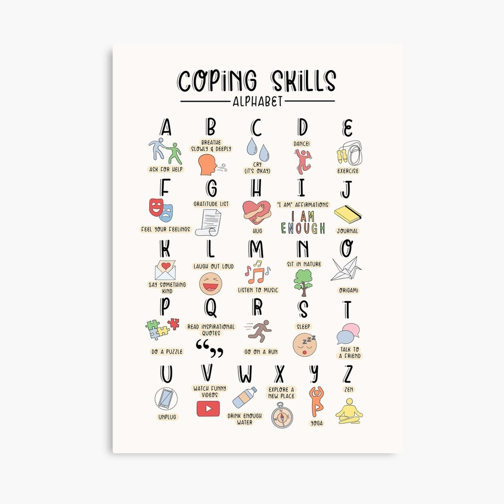 Coping Skills Alphabet | Photographic Print inside Coping Skills Alphabet Printable