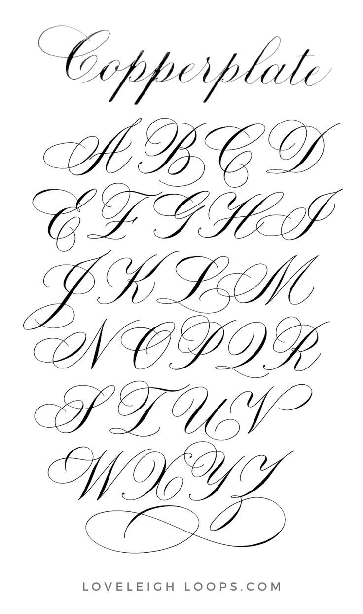 Copperplate Calligraphy Alphabet With Flourishes inside Copperplate Calligraphy Alphabet Printable