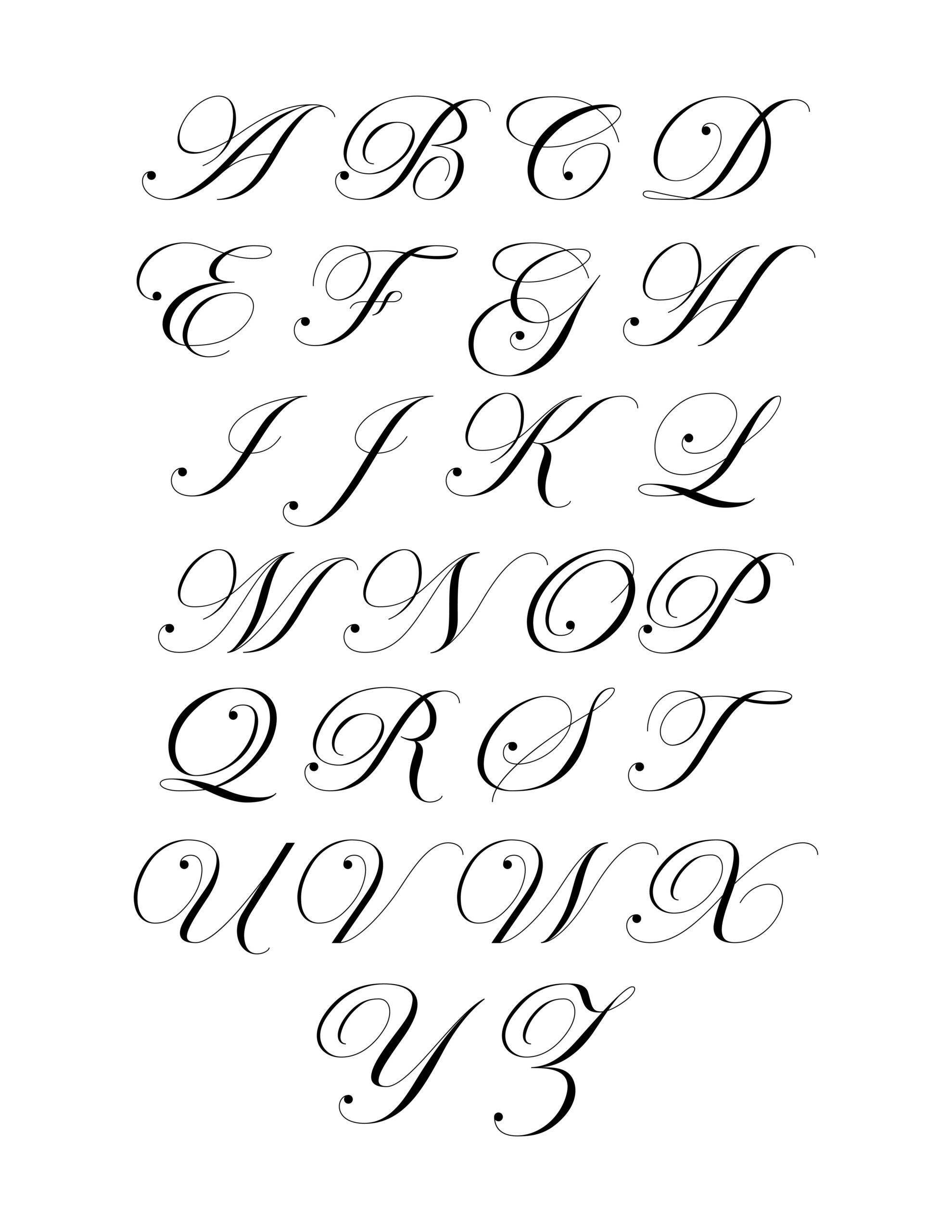 Cursive Alphabet Printable: Royal Fancy Letters in Free Printable Fancy Alphabet Letters