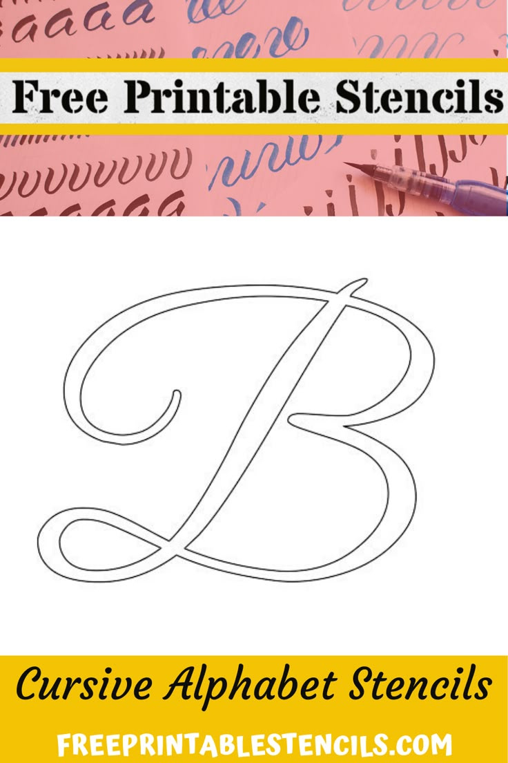 Cursive Letter Stencils Free Printable with Printable Cursive Alphabet Stencils