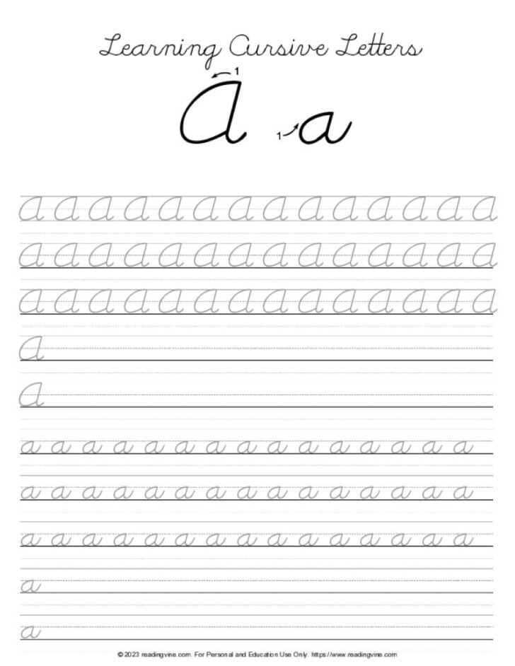 Free Printable Cursive Alphabet Practice Sheets