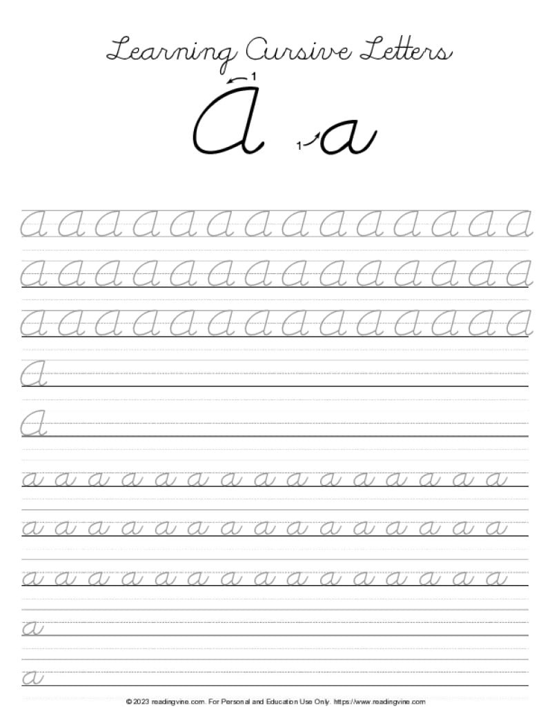 Cursive Writing Practice Sheets (Pdf) - Readingvine regarding Free Printable Cursive Alphabet Practice Sheets