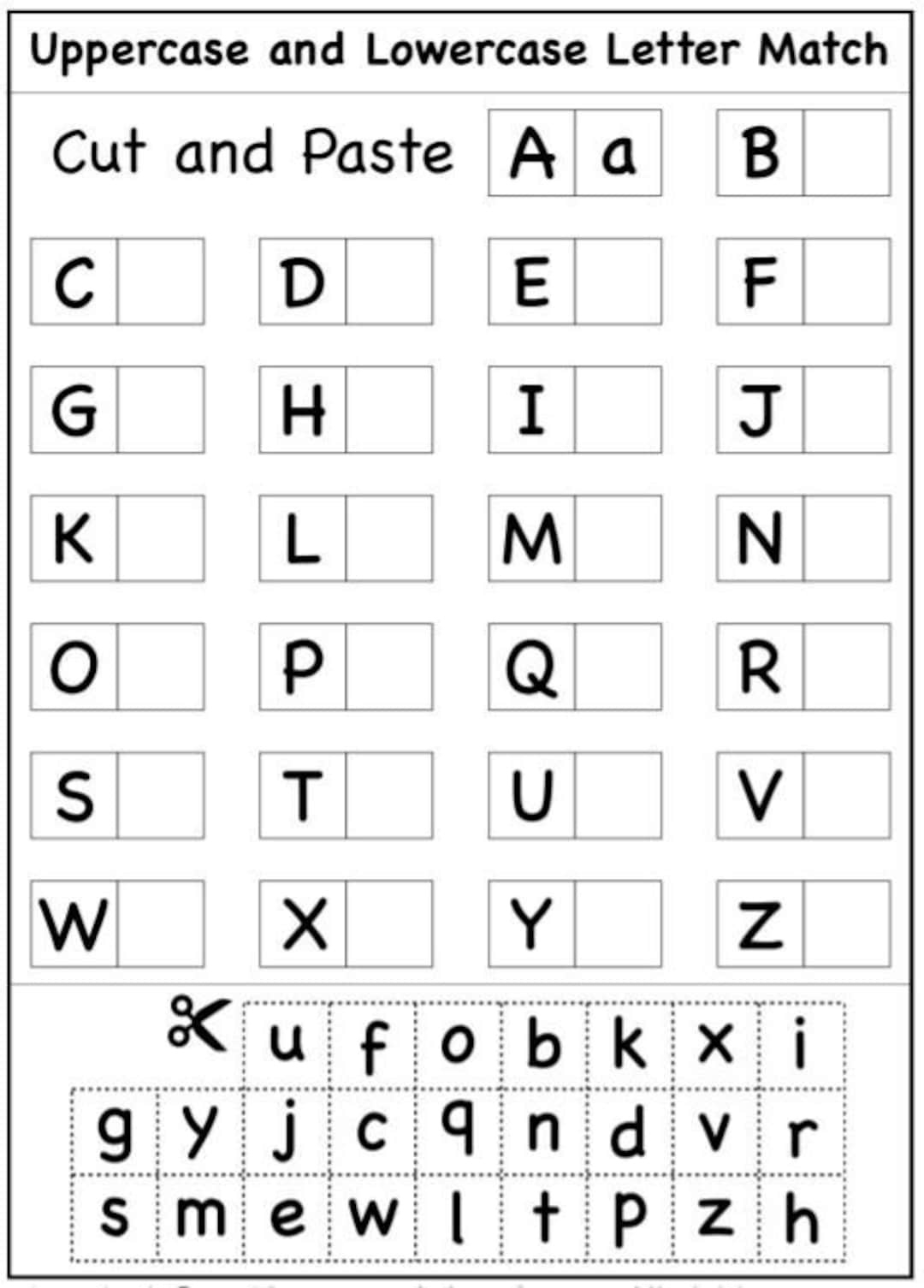 Cut And Paste Alphabet Worksheets, Preschool Learning, Education with regard to Printable Cut And Paste Alphabet Worksheets