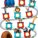 Cute Animals On Train Template For Alphabet Vector Image Inside Blank Alphabet Train Printable