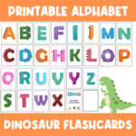 Dinosaur Alphabet Letters Flashcards Dinos Preschool Flash Cards Regarding Dinosaur Alphabet Book Printable